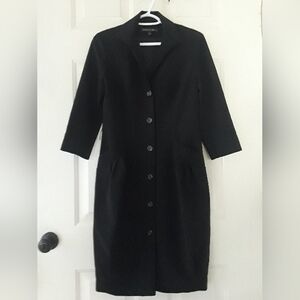 Lafayette 148  Elegant Black Button-Up Dress